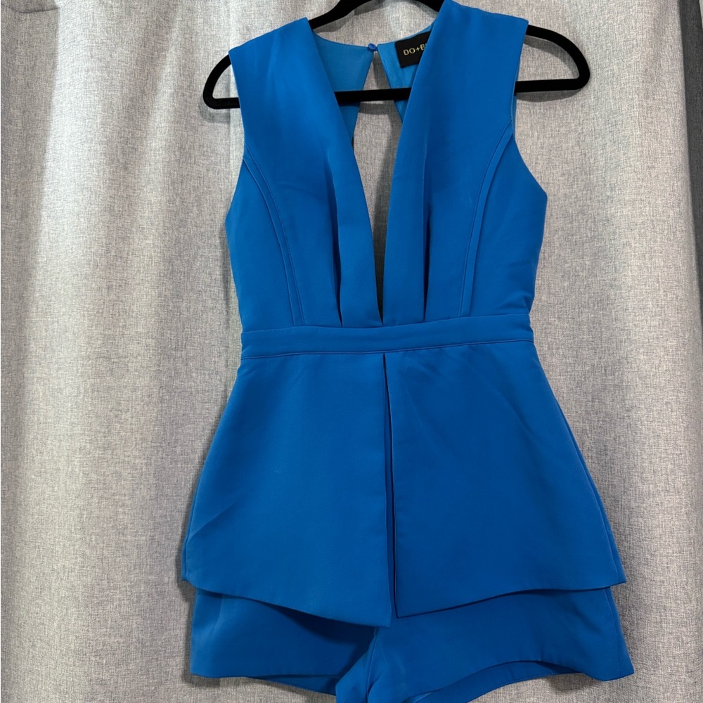 DO+BE Blue Ruffle Detail Jumpsuit Romper